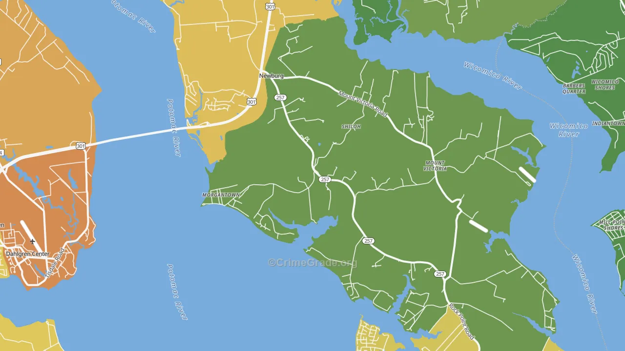 Newburg, MD Map of Theft Rates