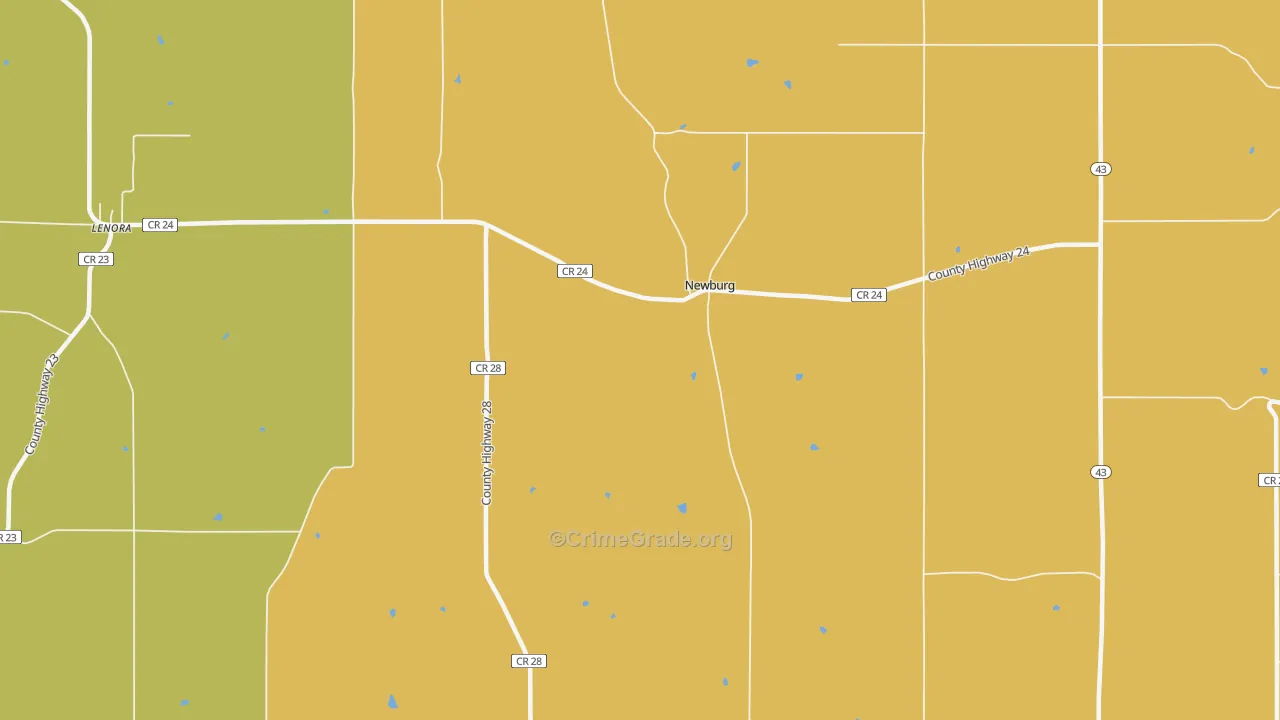 Newburg, MN Map of Theft Rates