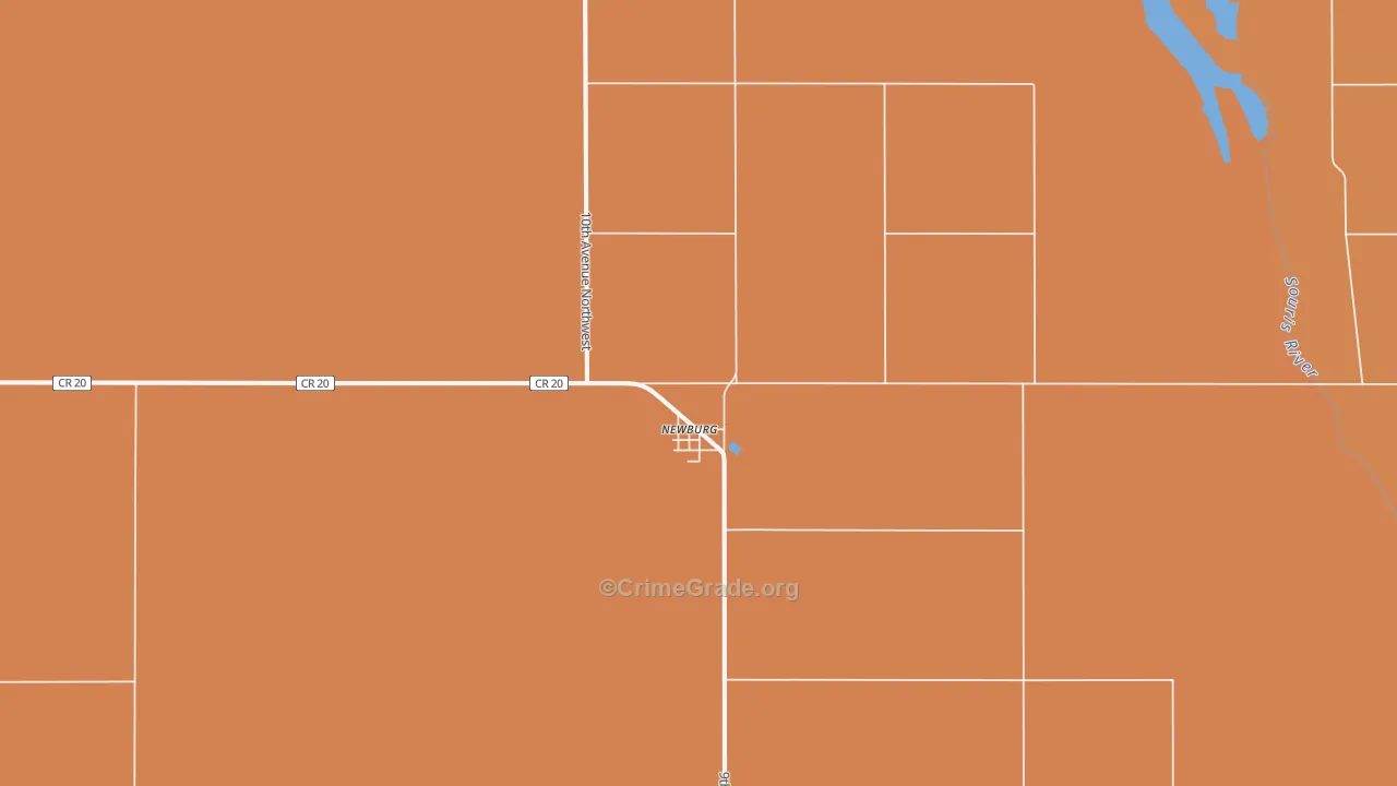 Newburg, ND Map of Theft Rates