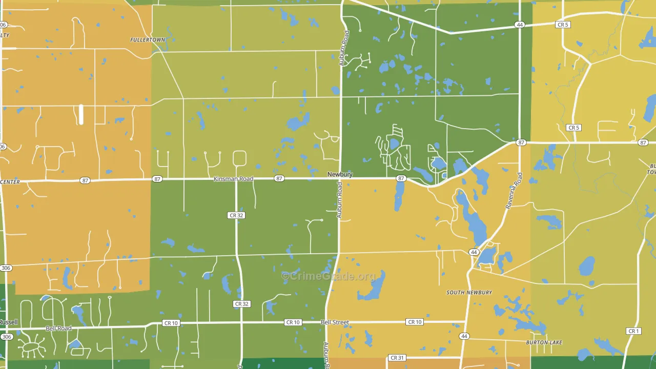 Newbury, OH Map of Theft Rates