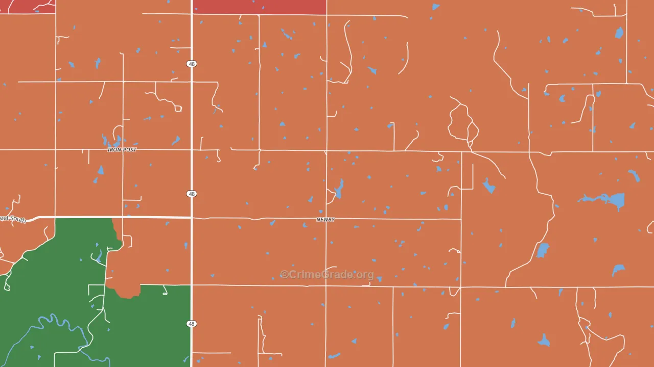 Newby, OK Map of Theft Rates