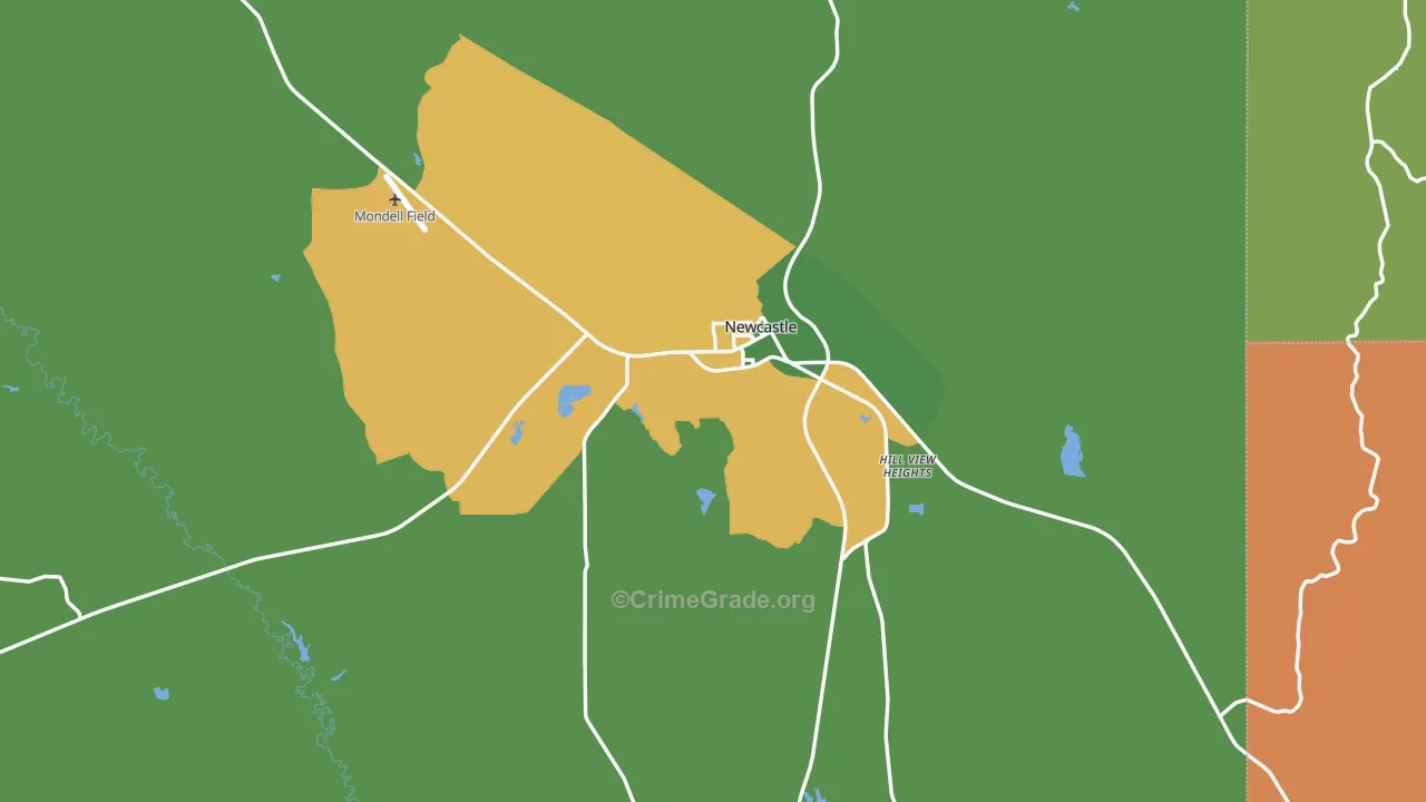Newcastle, WY Map of Theft Rates