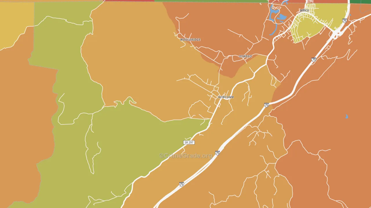 Newcomb, TN Map of Theft Rates