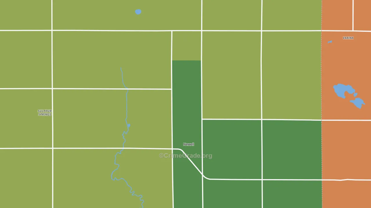 Newell, IA Map of Theft Rates