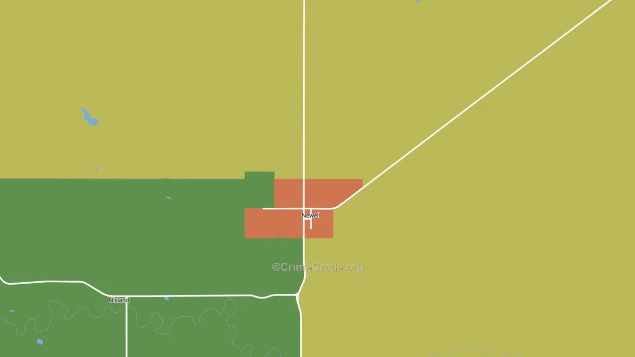 Newell, SD Map of Theft Rates