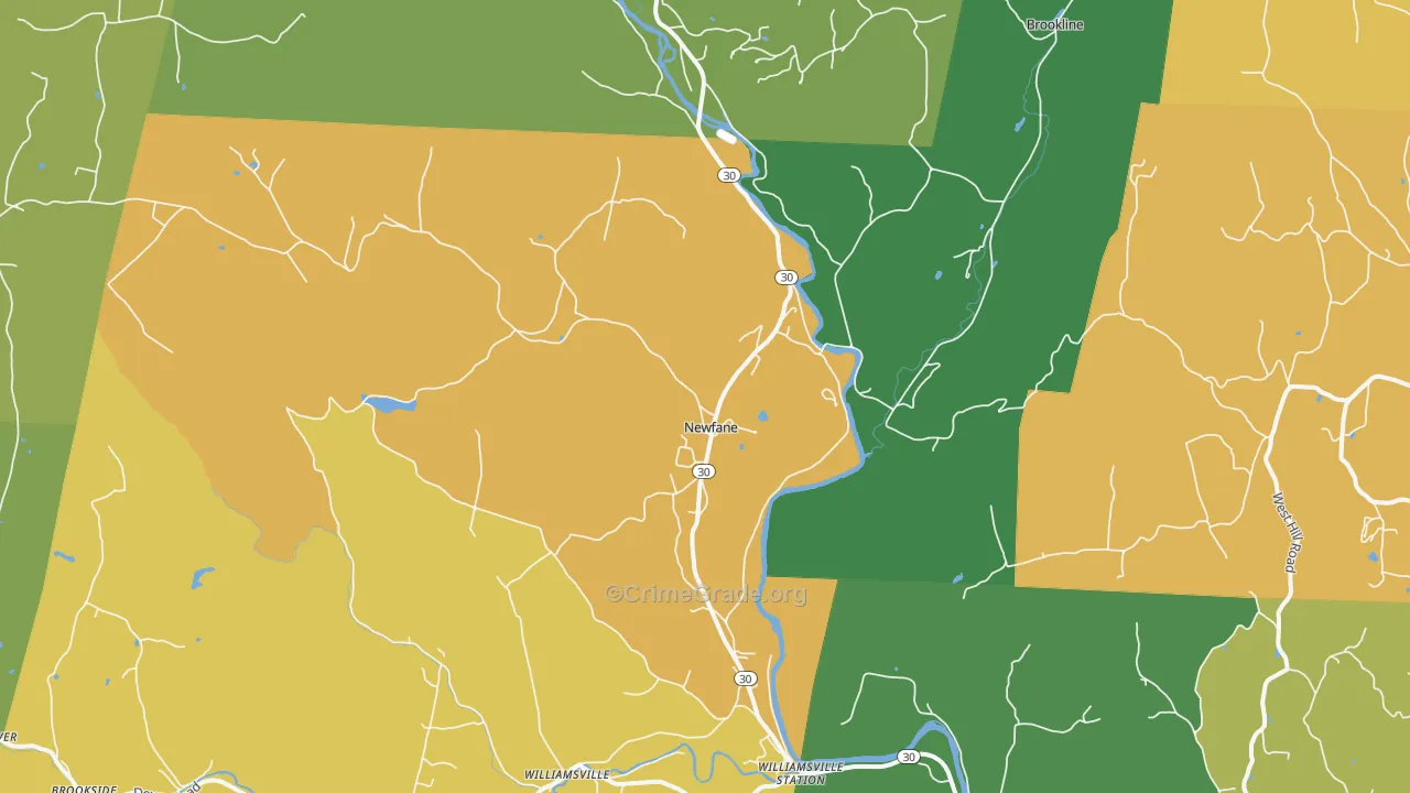 Newfane, VT Map of Theft Rates