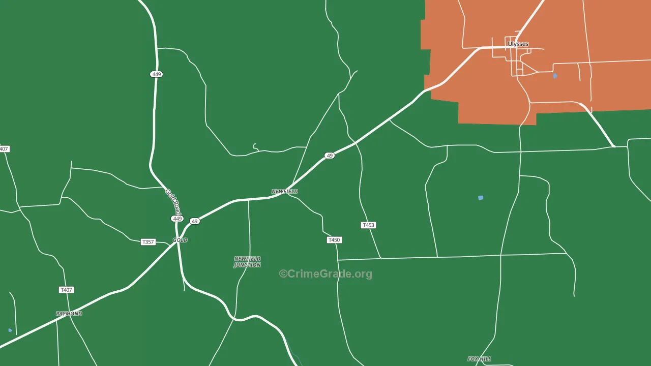Newfield, PA Map of Theft Rates