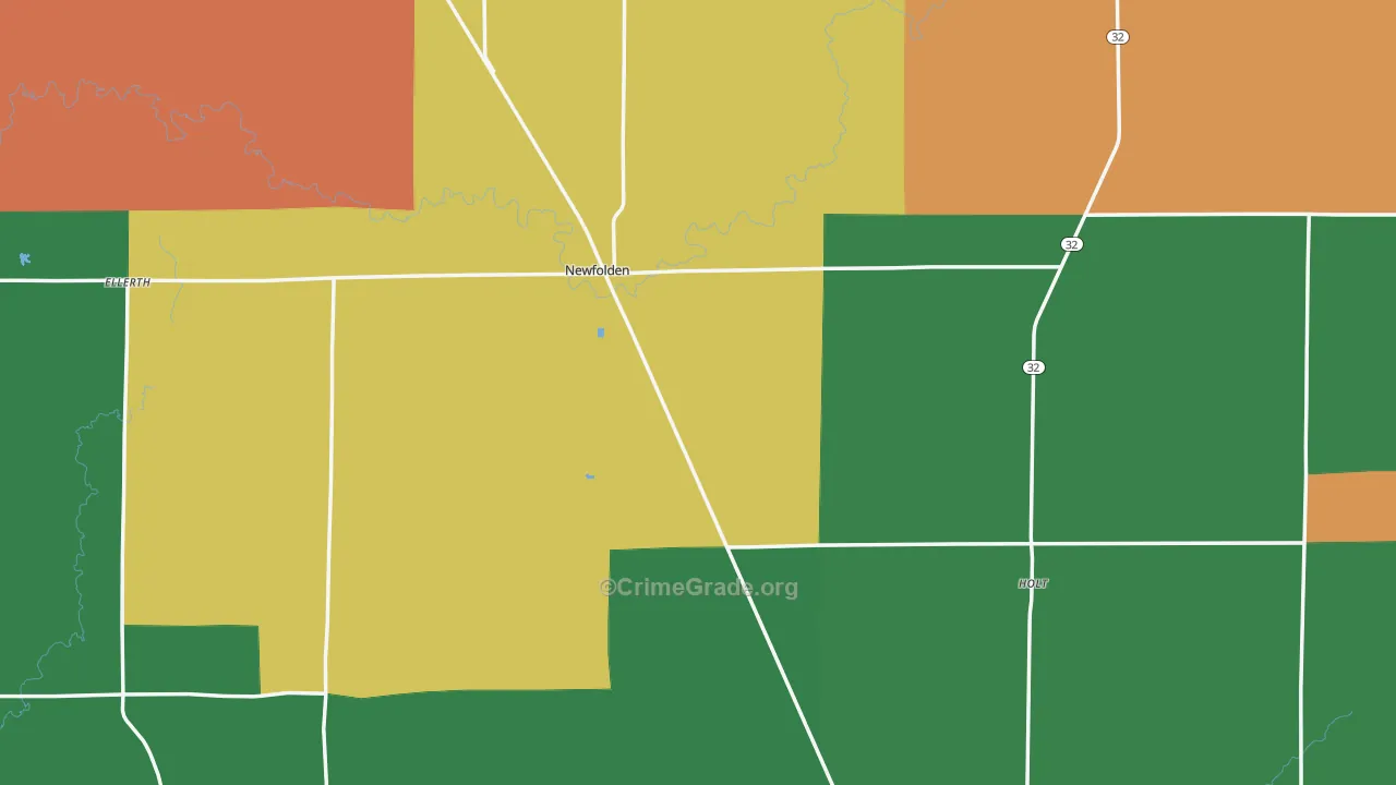 Newfolden, MN Map of Theft Rates
