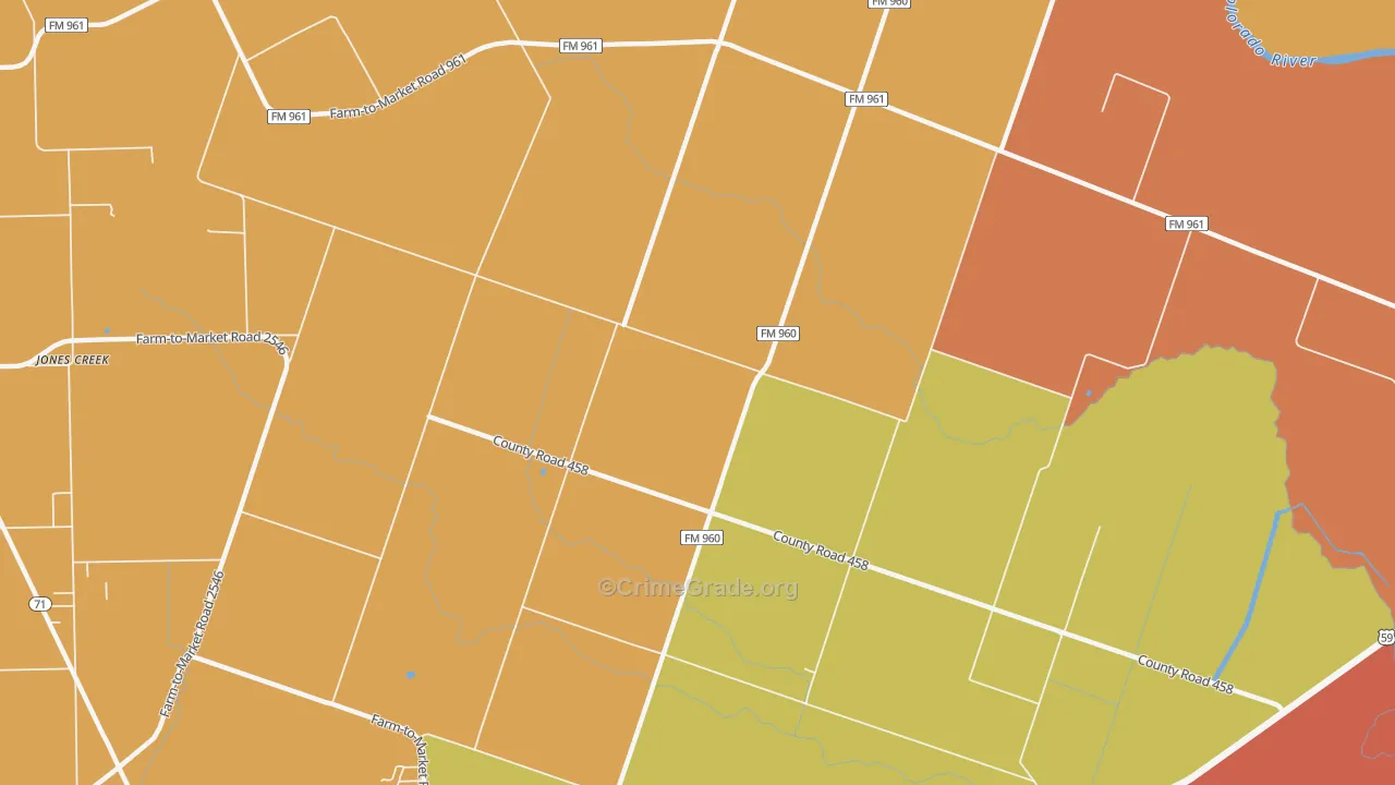 Newgulf, TX Map of Theft Rates