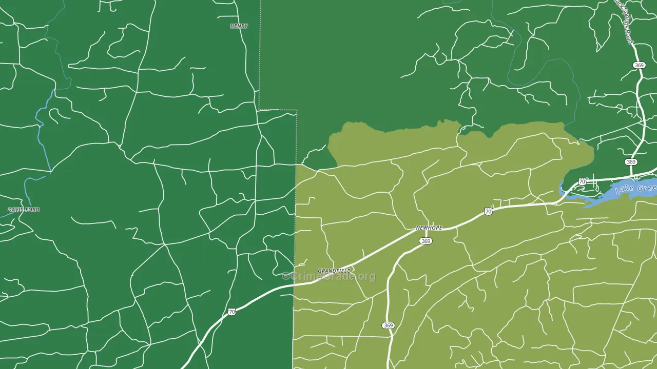 Newhope, AR Map of Theft Rates