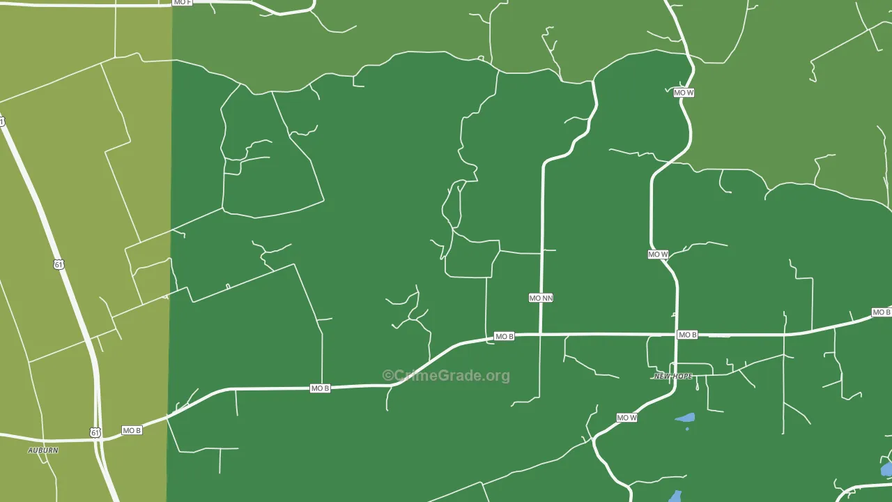 Newhope, MO Map of Theft Rates