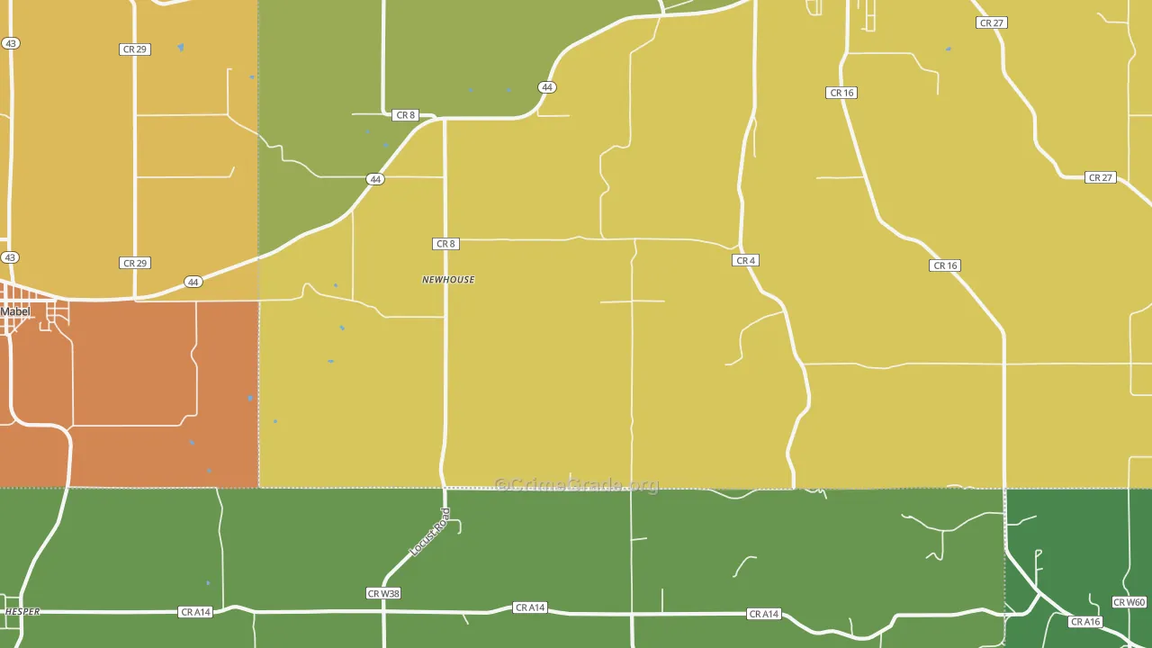 Newhouse, MN Map of Theft Rates