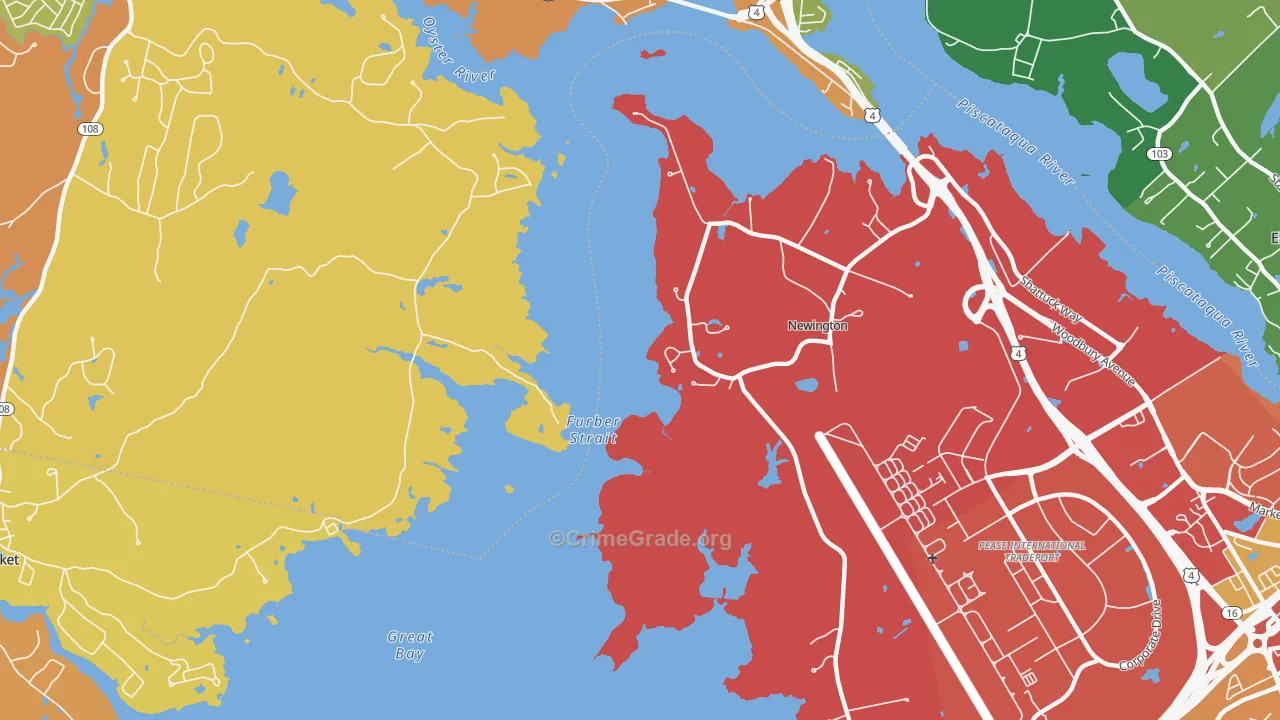 Newington, NH Map of Theft Rates