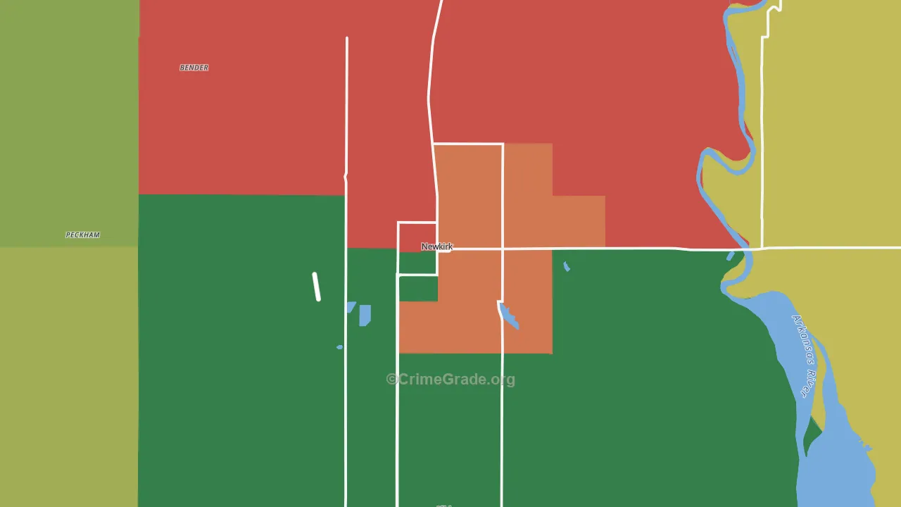 Newkirk, OK Map of Theft Rates