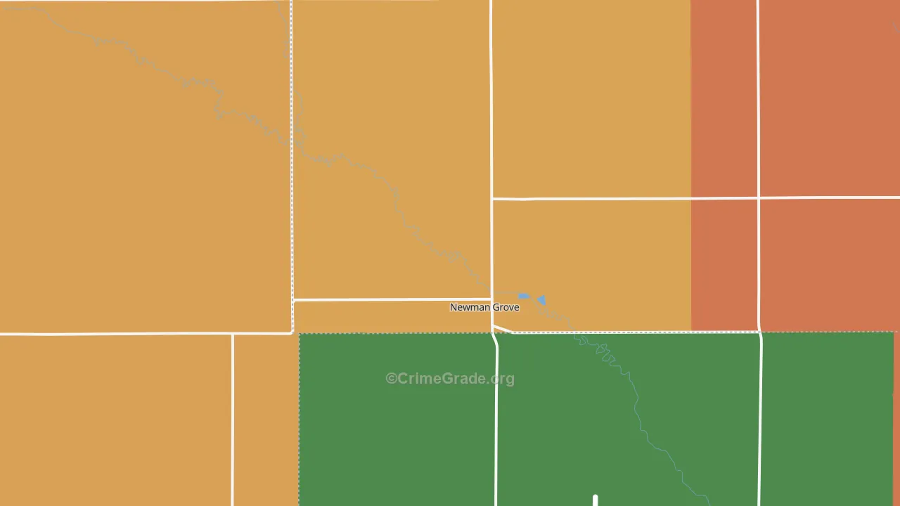 Newman Grove, NE Map of Theft Rates