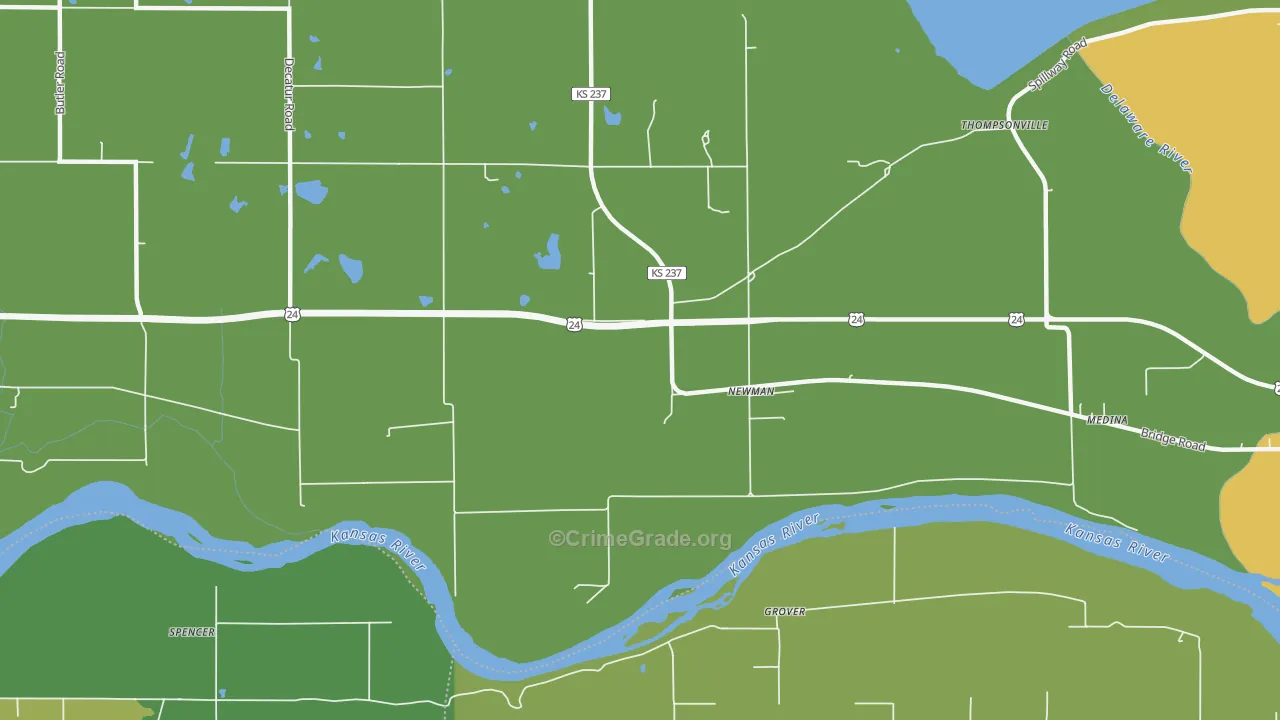 Newman, KS Map of Theft Rates