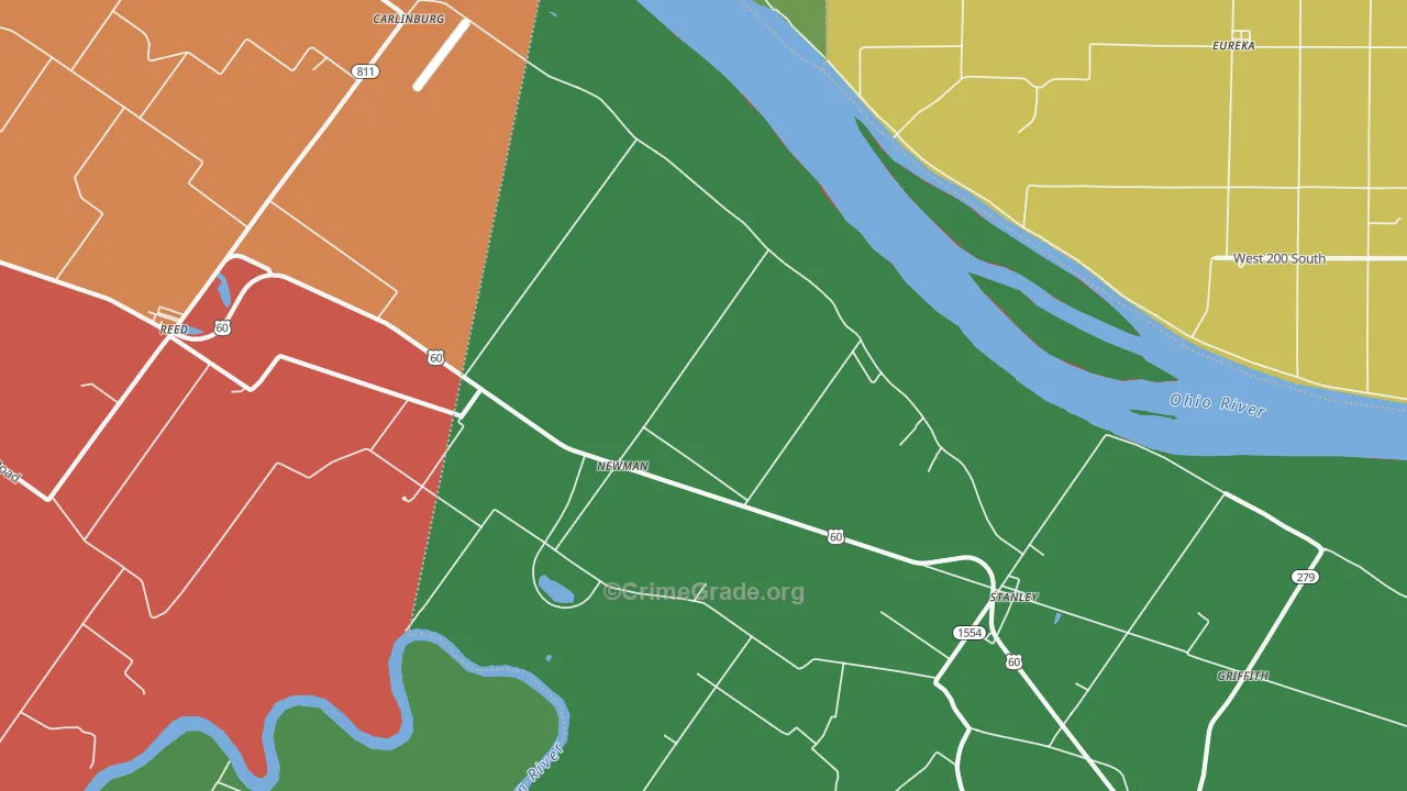 Newman, KY Map of Theft Rates