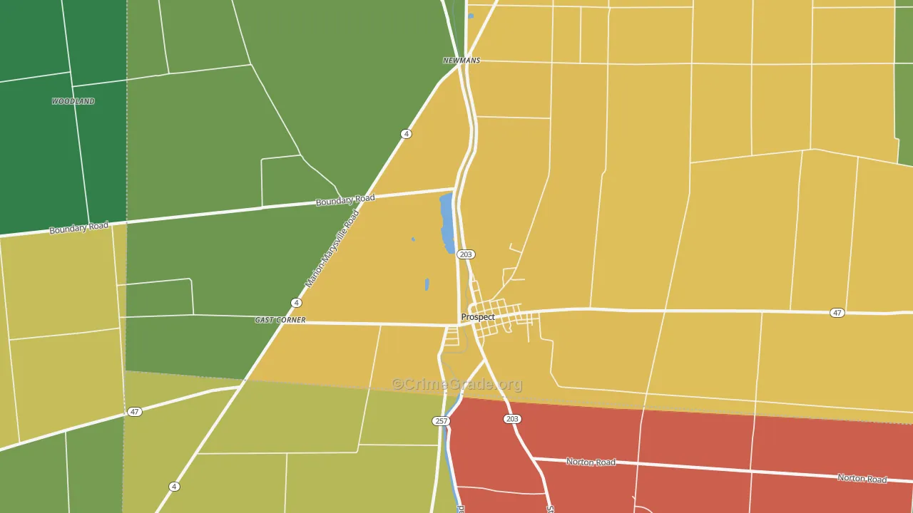 Newman, OH Map of Theft Rates