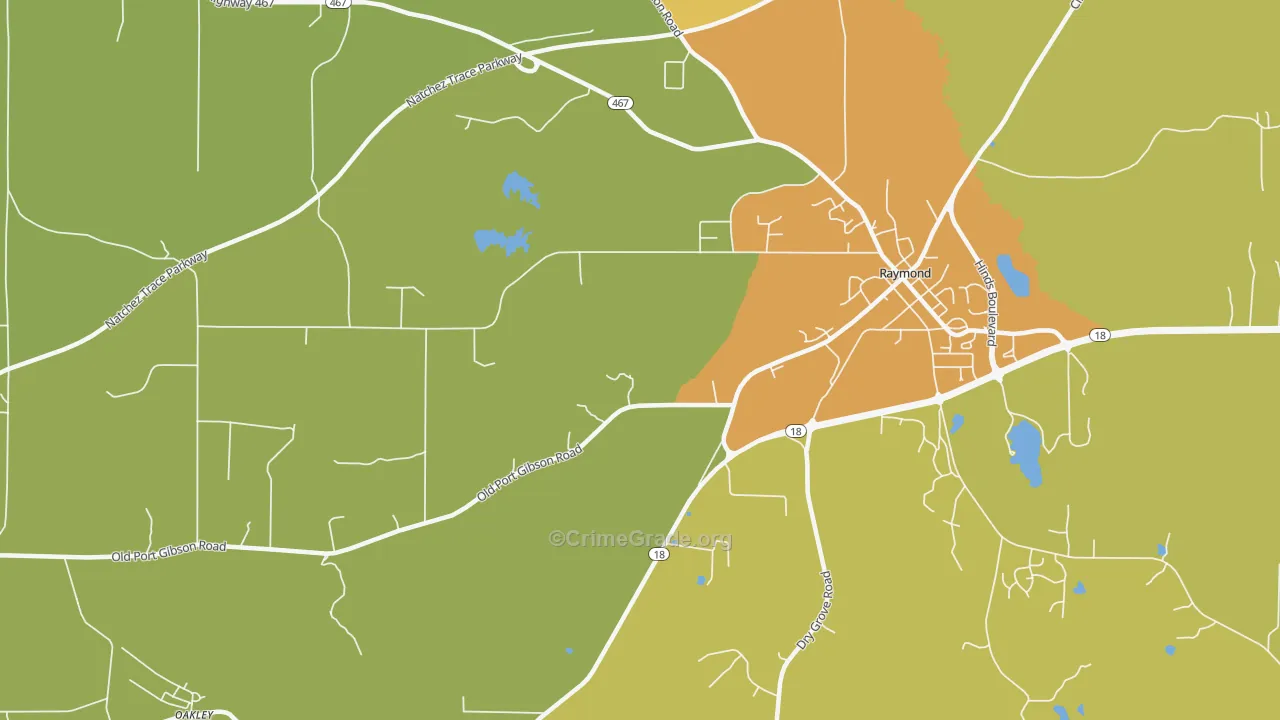 Newmans Grove, MS Map of Theft Rates