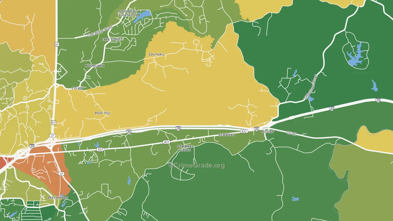 Newmans, MS Map of Theft Rates