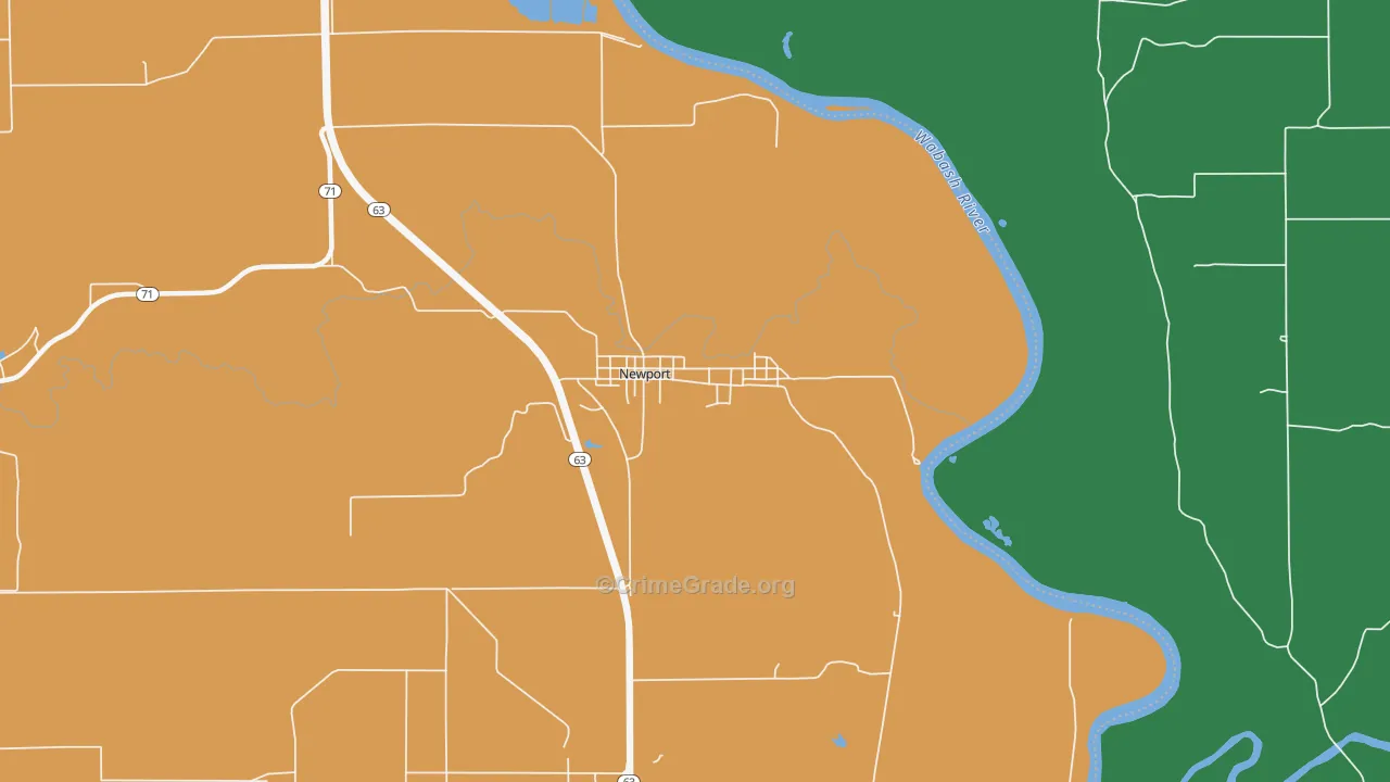Newport, IN Map of Theft Rates