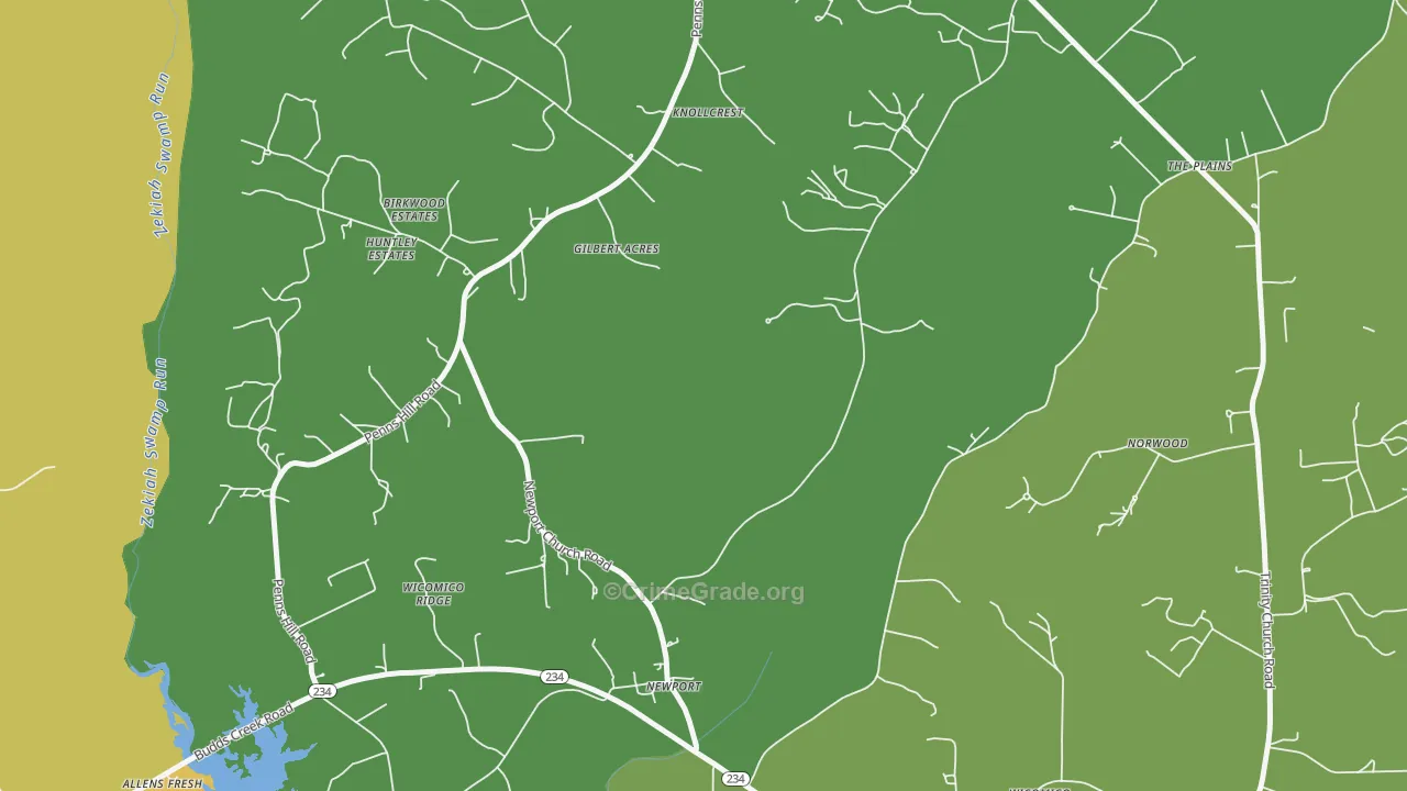 Newport, MD Map of Theft Rates