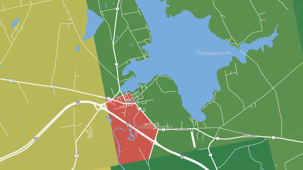 Newport, ME Map of Theft Rates