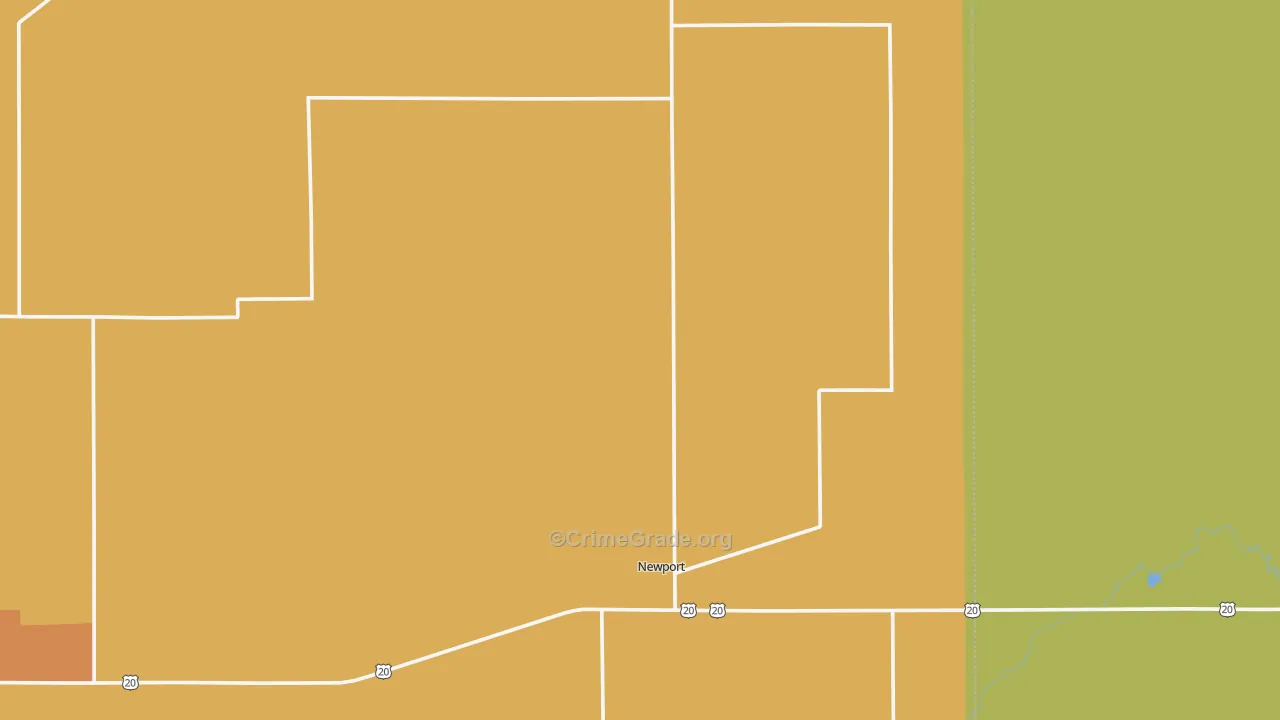 Newport, NE Map of Theft Rates