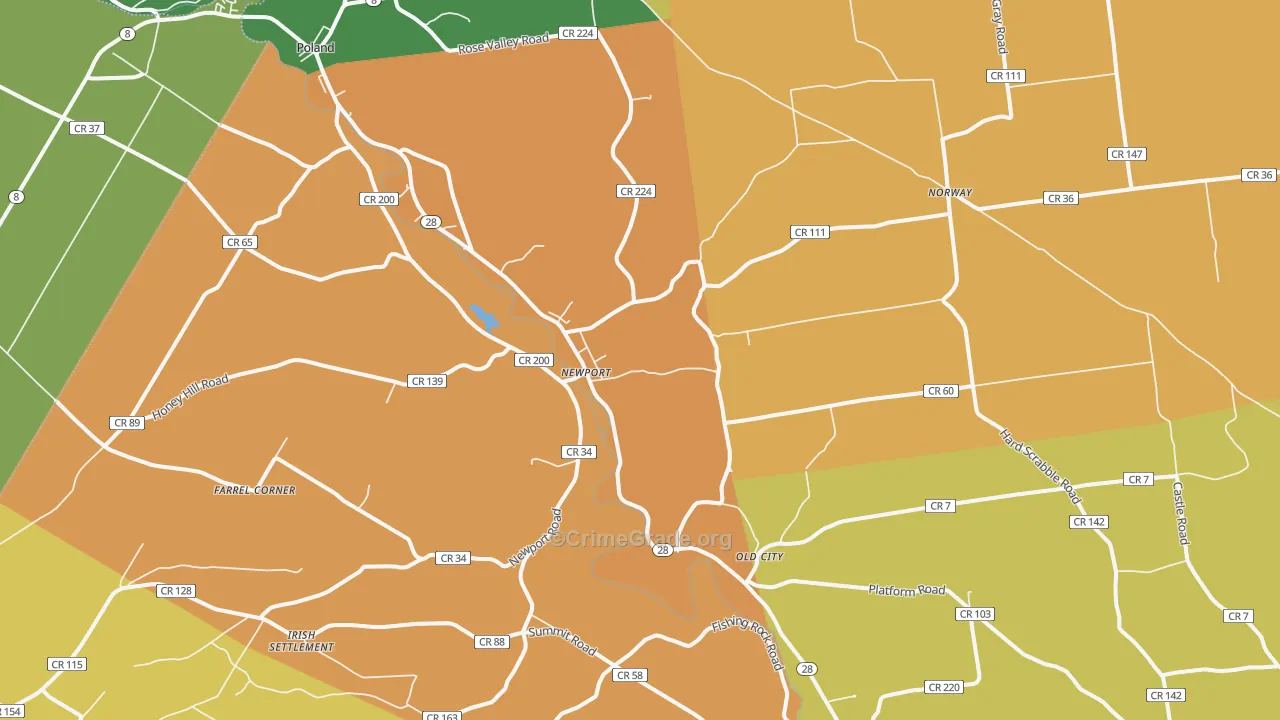 Newport, NY Map of Theft Rates