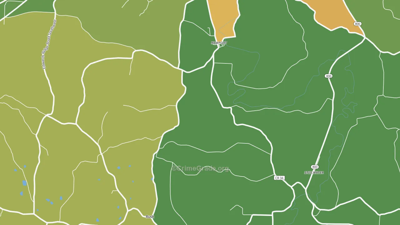 Newport, OH Map of Theft Rates