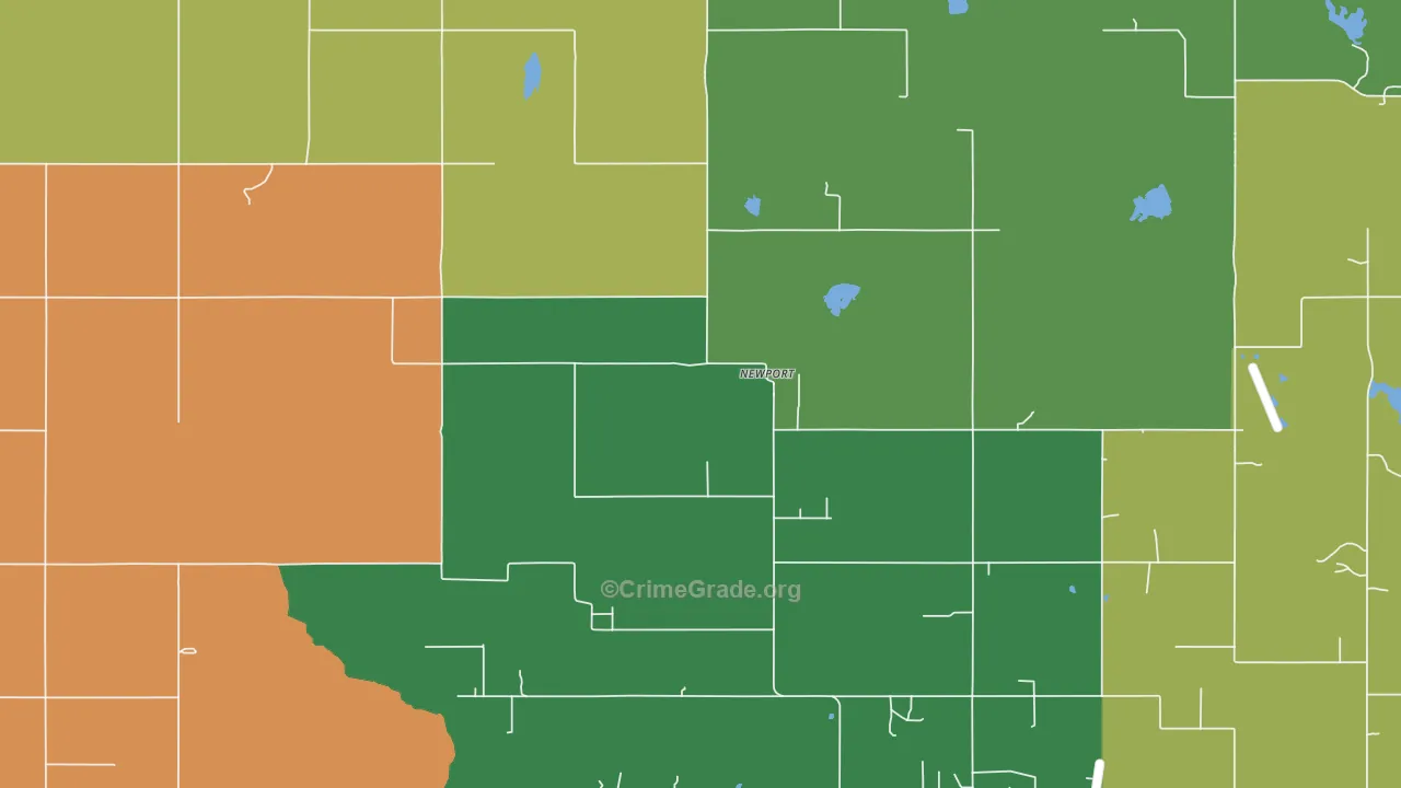 Newport, OK Map of Theft Rates