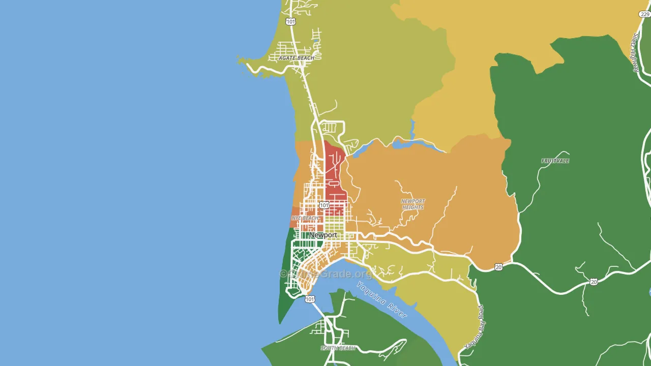 Newport, OR Map of Theft Rates
