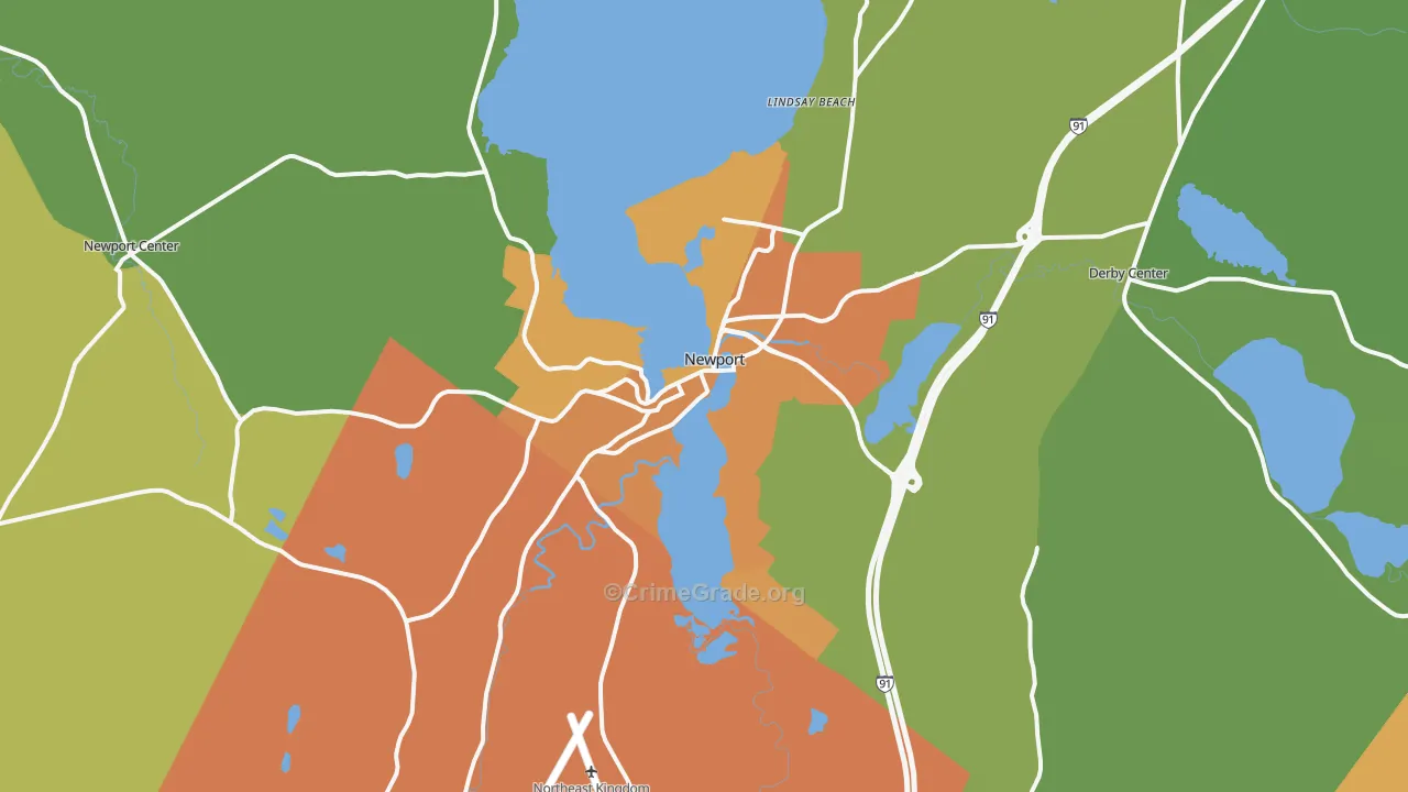 Newport, VT Map of Theft Rates