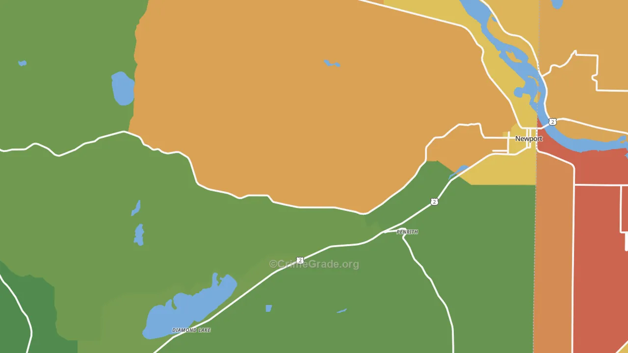 Newport, WA Map of Theft Rates