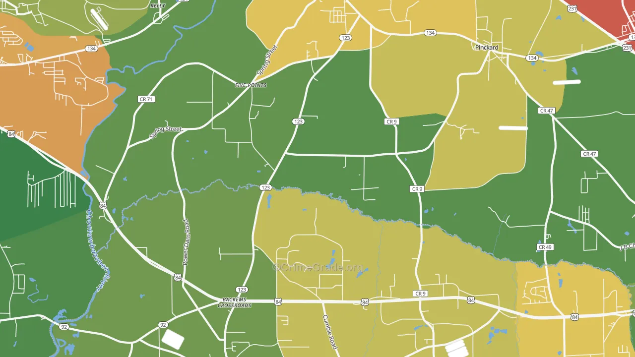 Newton, AL Map of Theft Rates