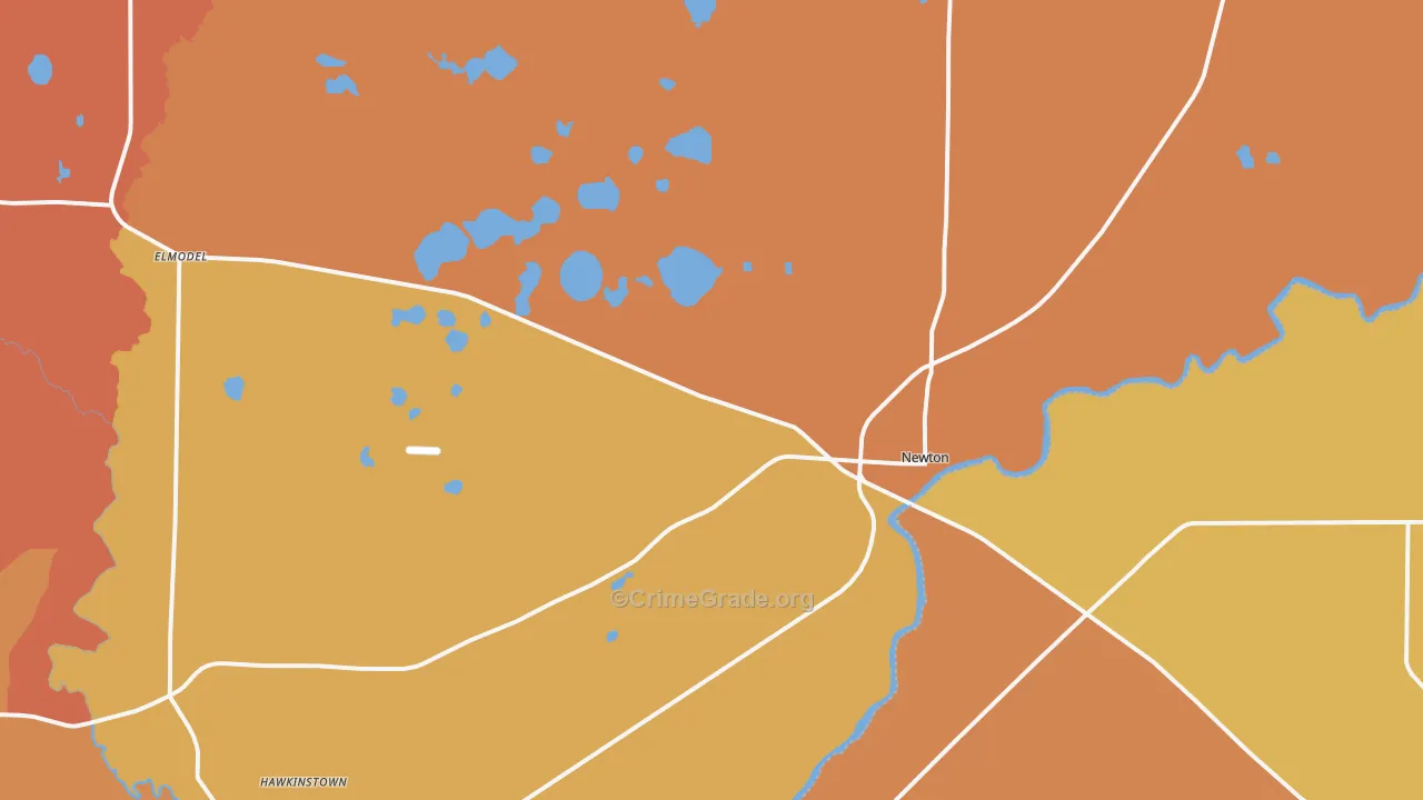 Newton, GA Map of Theft Rates