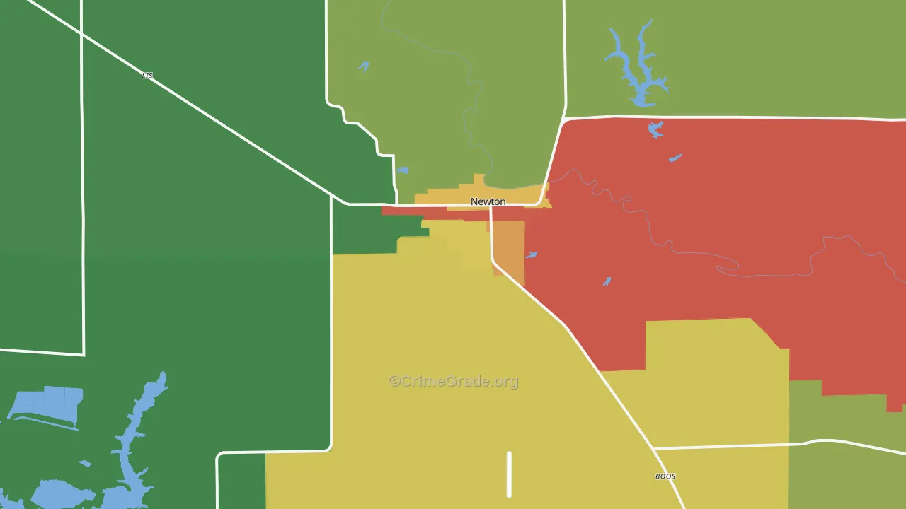 Newton, IL Map of Theft Rates