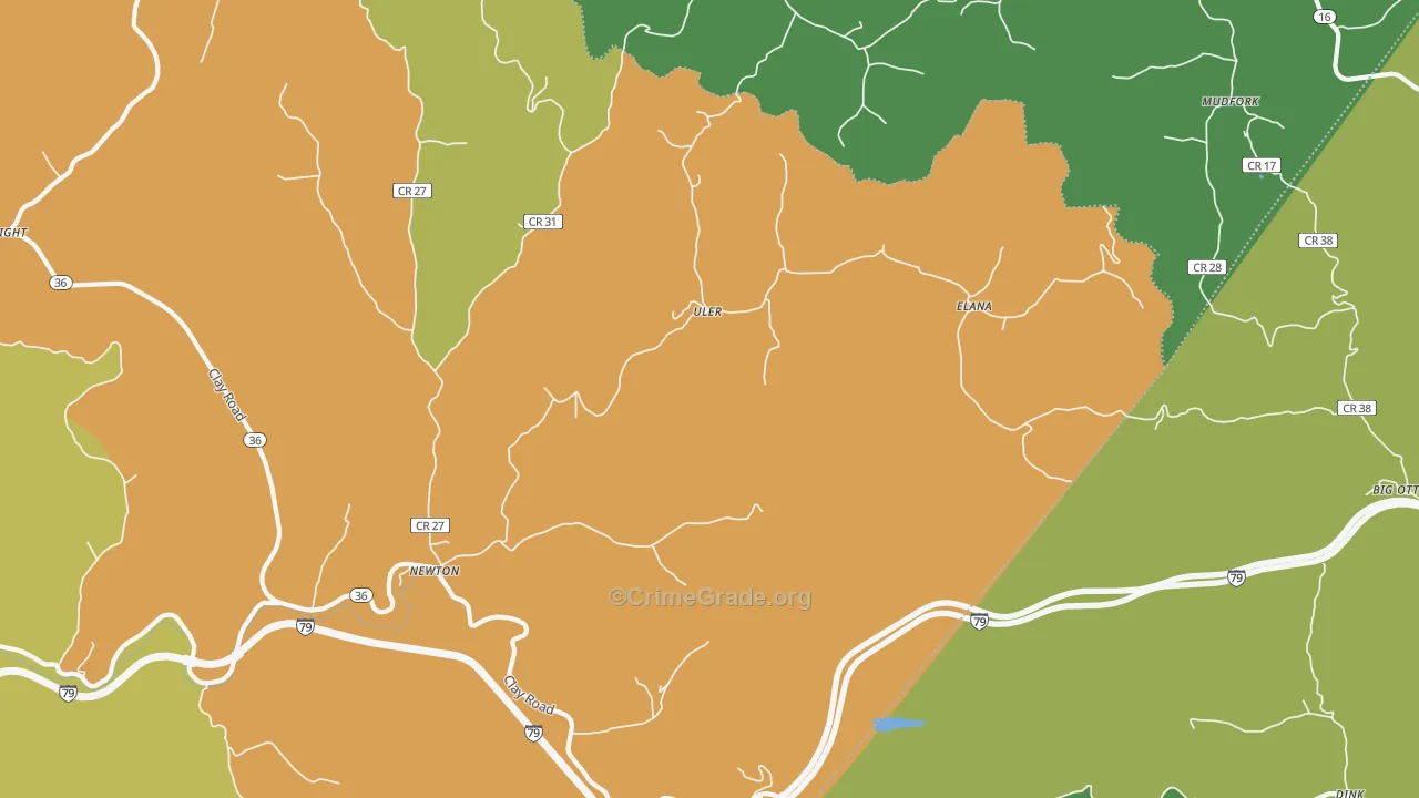 Newton, WV Map of Theft Rates