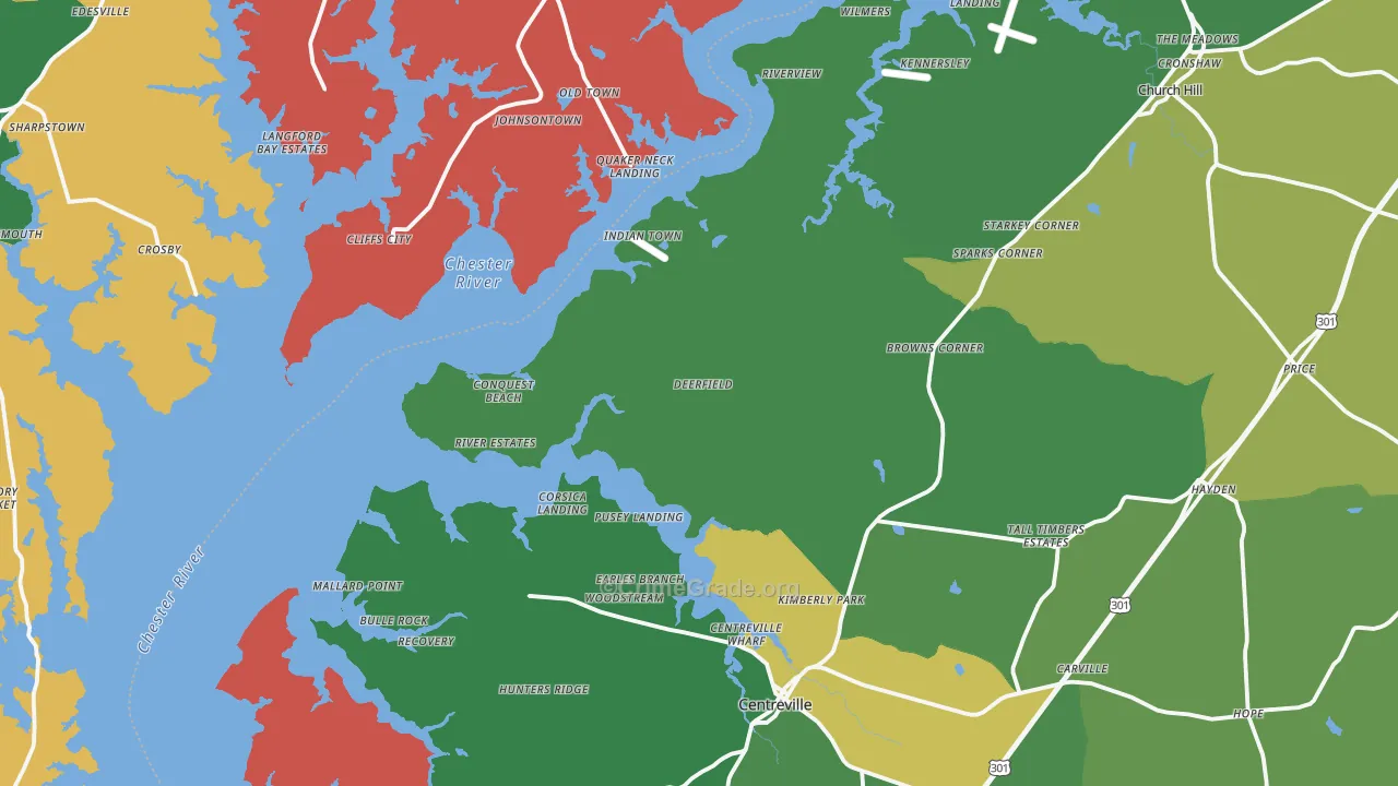 Newtown, MD Map of Theft Rates
