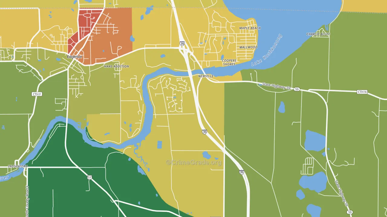 Newville, WI Map of Theft Rates