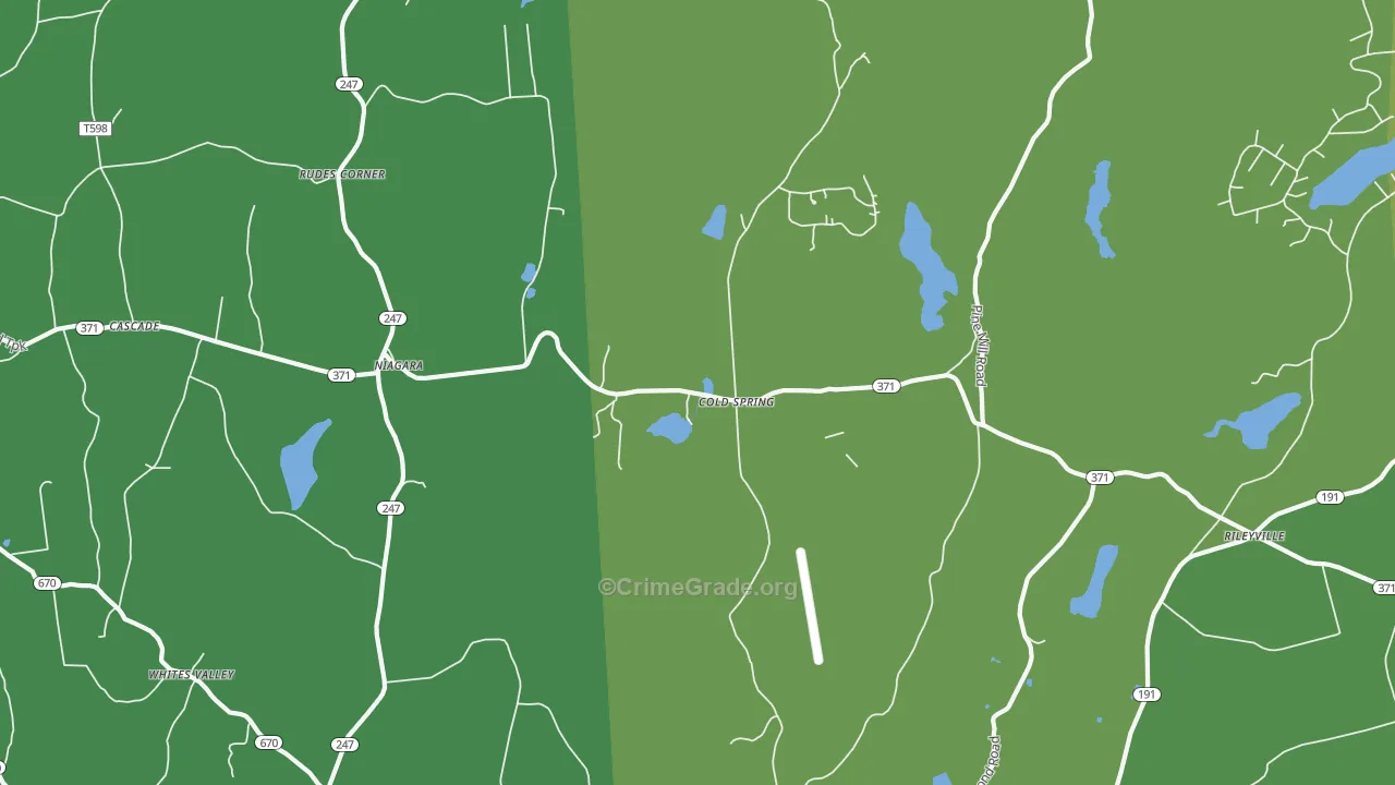 Niagara, PA Map of Theft Rates