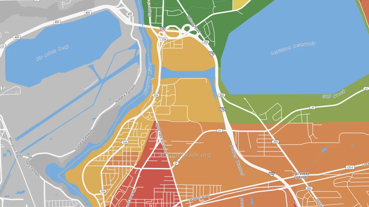 Niagara University, NY Map of Theft Rates