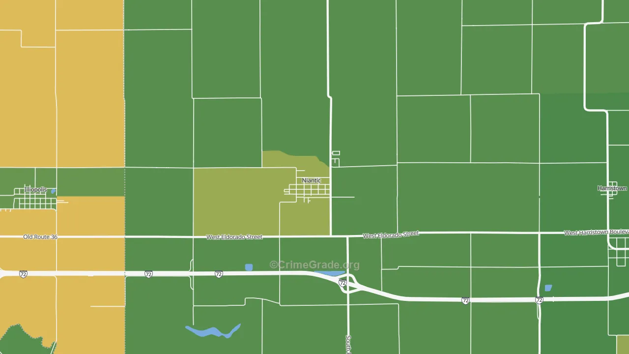 Niantic, IL Map of Theft Rates