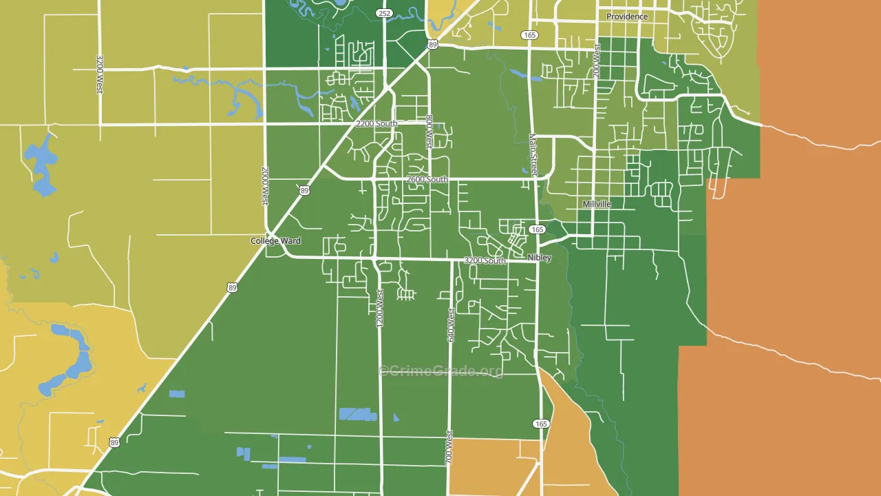 Nibley, UT Map of Theft Rates