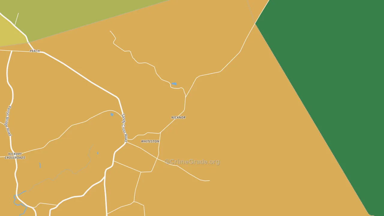 Nicanor, NC Map of Theft Rates