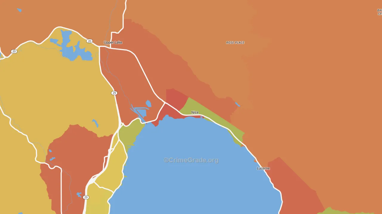 Nice, CA Map of Theft Rates