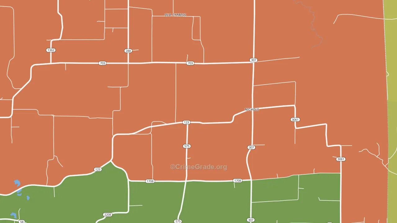 Nichols, KY Map of Theft Rates