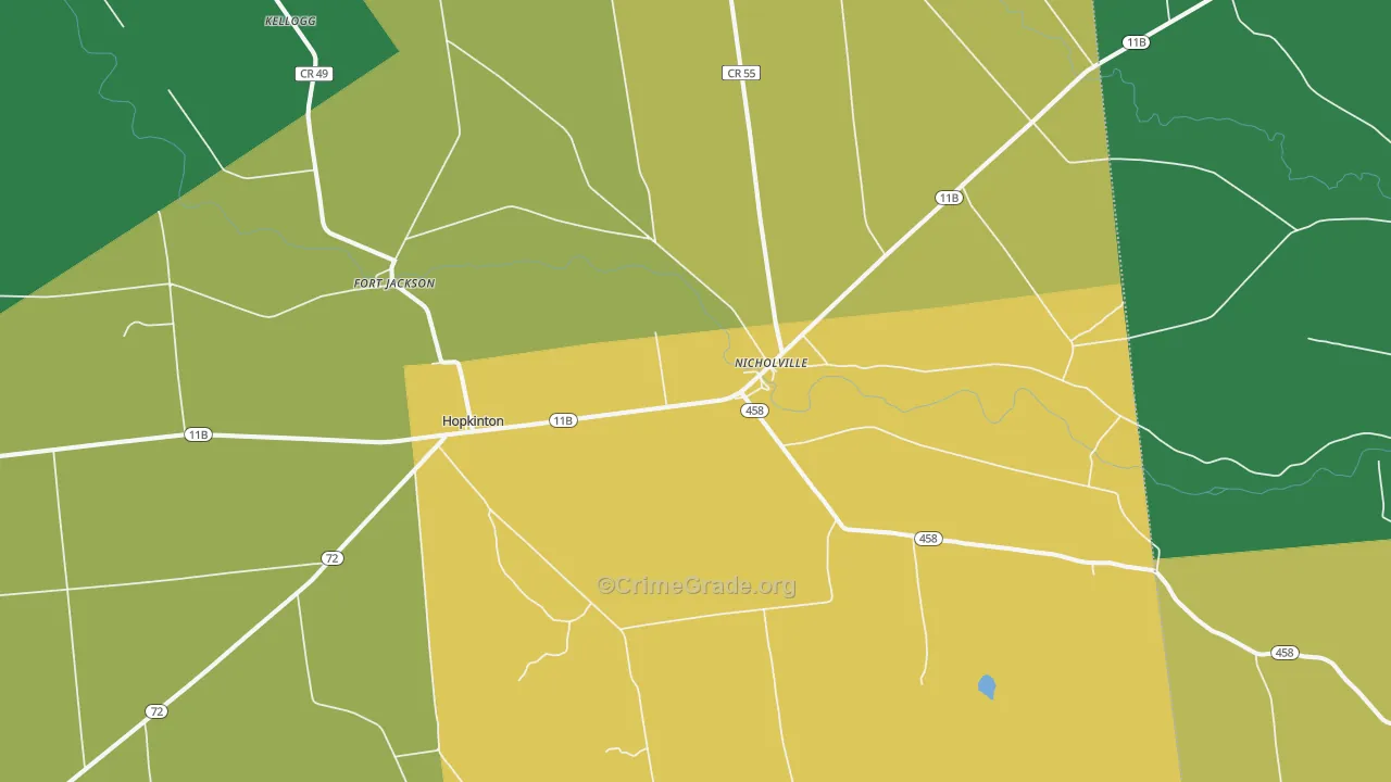 Nicholville, NY Map of Theft Rates