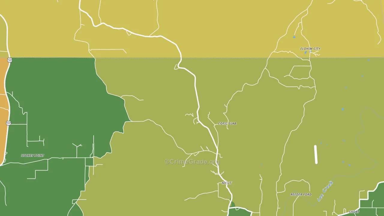 Nicut, OK Map of Theft Rates