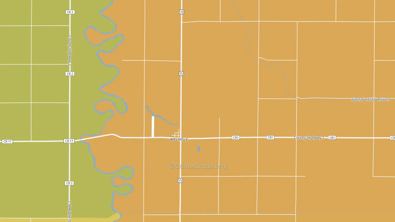 Nielsville, MN Map of Theft Rates